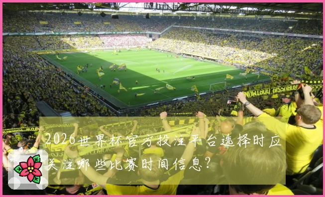 2026世界杯官方投注平台选择时应关注哪些比赛时间信息？